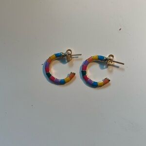 colorful gold hoops